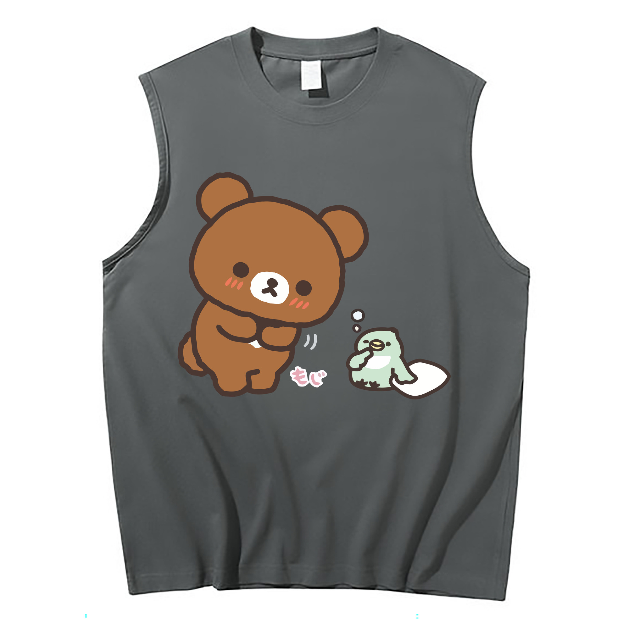 （画像用） リラックマ リラックマ キイロイトリ Rilakkuma Korilakkuma Kiiroitori コットン100％タンクトップ（フロントプリント）